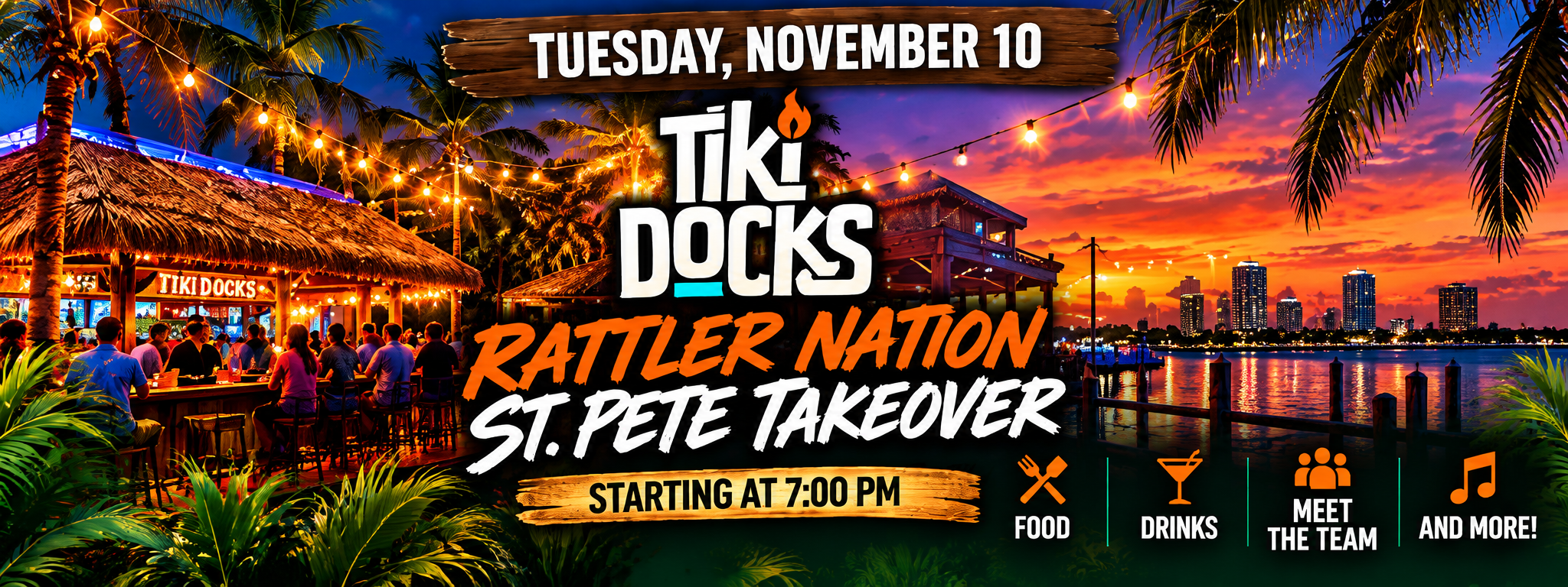 FAMU Rattler Nation St. Pete Takeover at Tiki Docks — Tuesday November 10, 7:00 PM